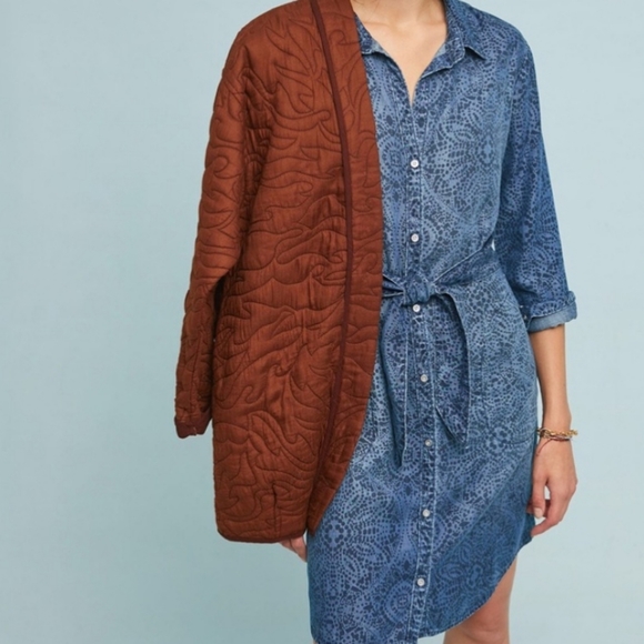 Anthropologie Cloth & Stone Chambray Dress - Picture 3 of 8